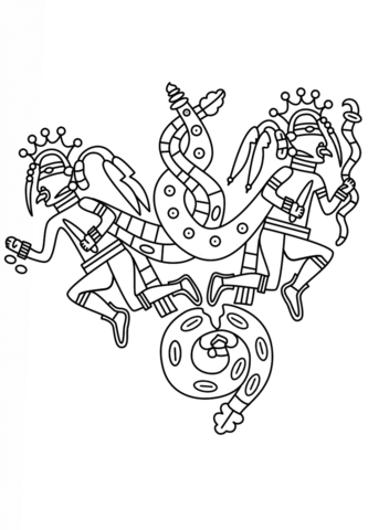 Maya Hero Twins Coloring Page